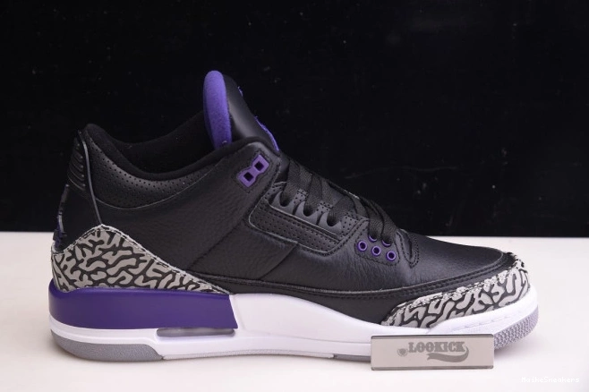 MaikeSneakers 3 Retro Air CT8532-050 Black Court Purple Jordan 0809